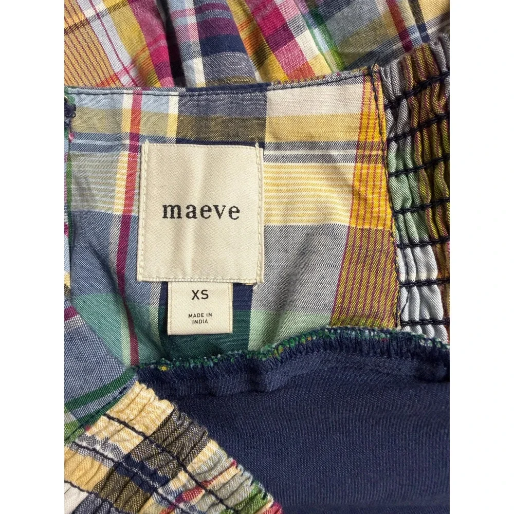 Anthropologie Maeve Basque Plaid Mini Skirt Skort Size XS Built in Shorts Preppy